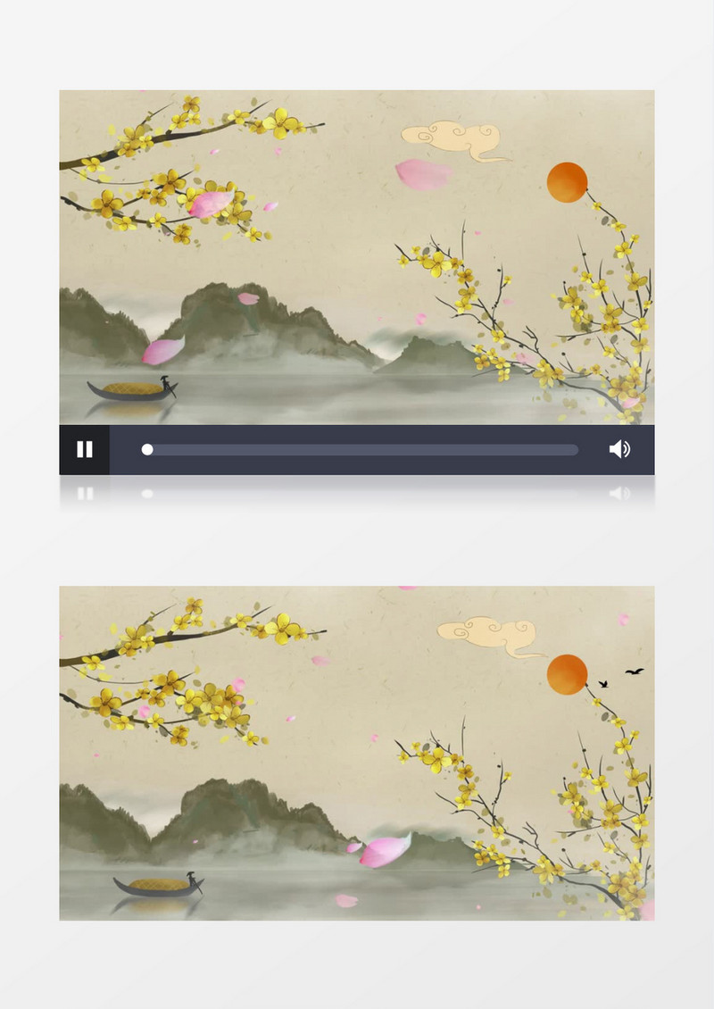 中国风水墨唯美背景AE模板