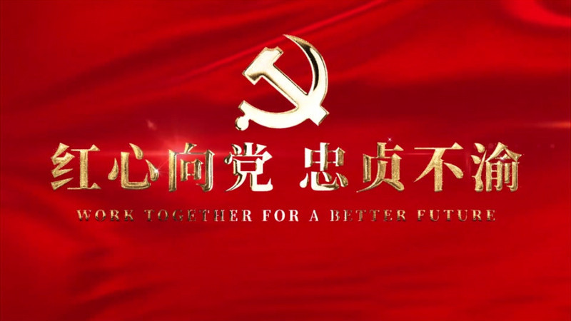 红心向党忠贞不渝红色大气金色文字ae模板