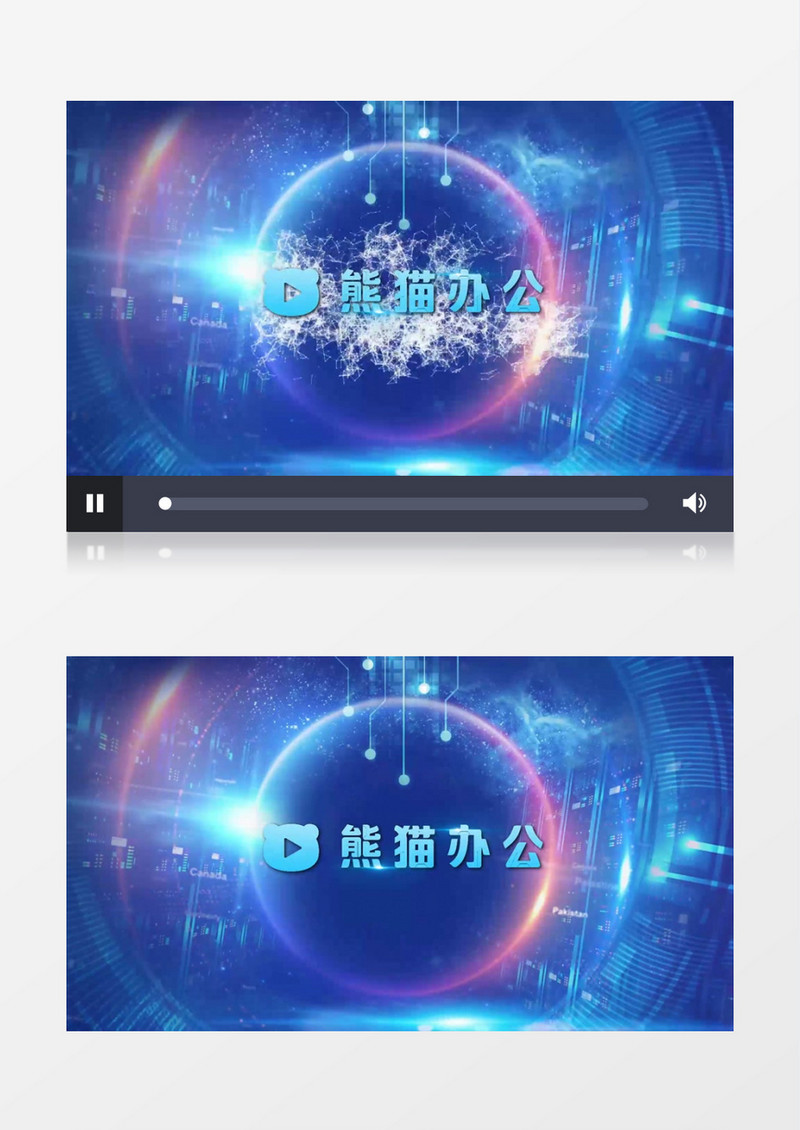 商务蓝色科技企业标志动画会声会影模板