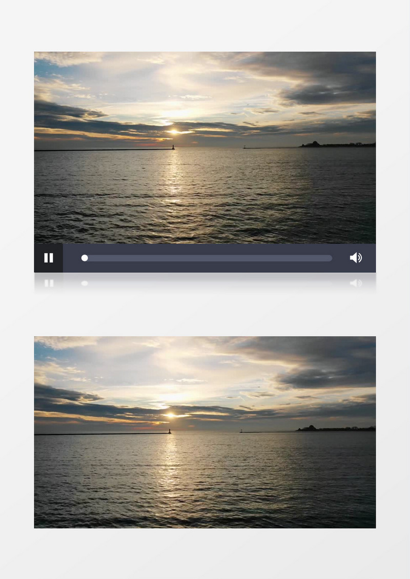 唯美日出海浪波纹天际线推镜头航拍实拍视频