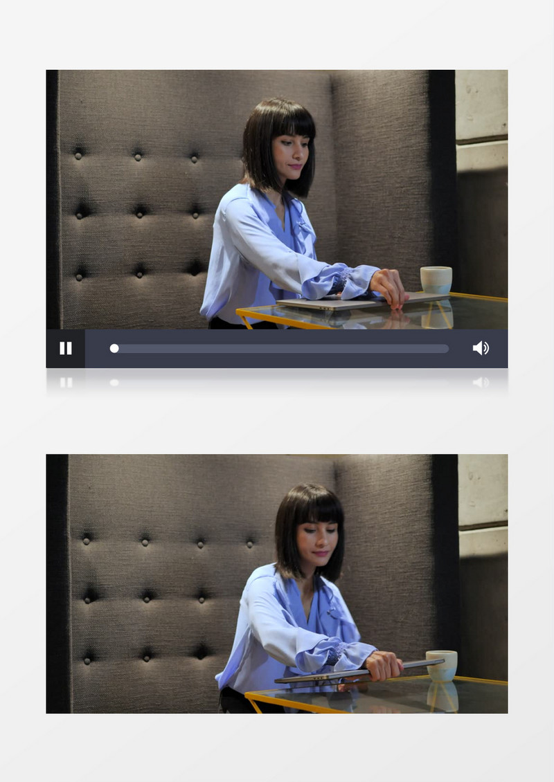一个女商人在她的笔记本电脑上工作实拍视频素材