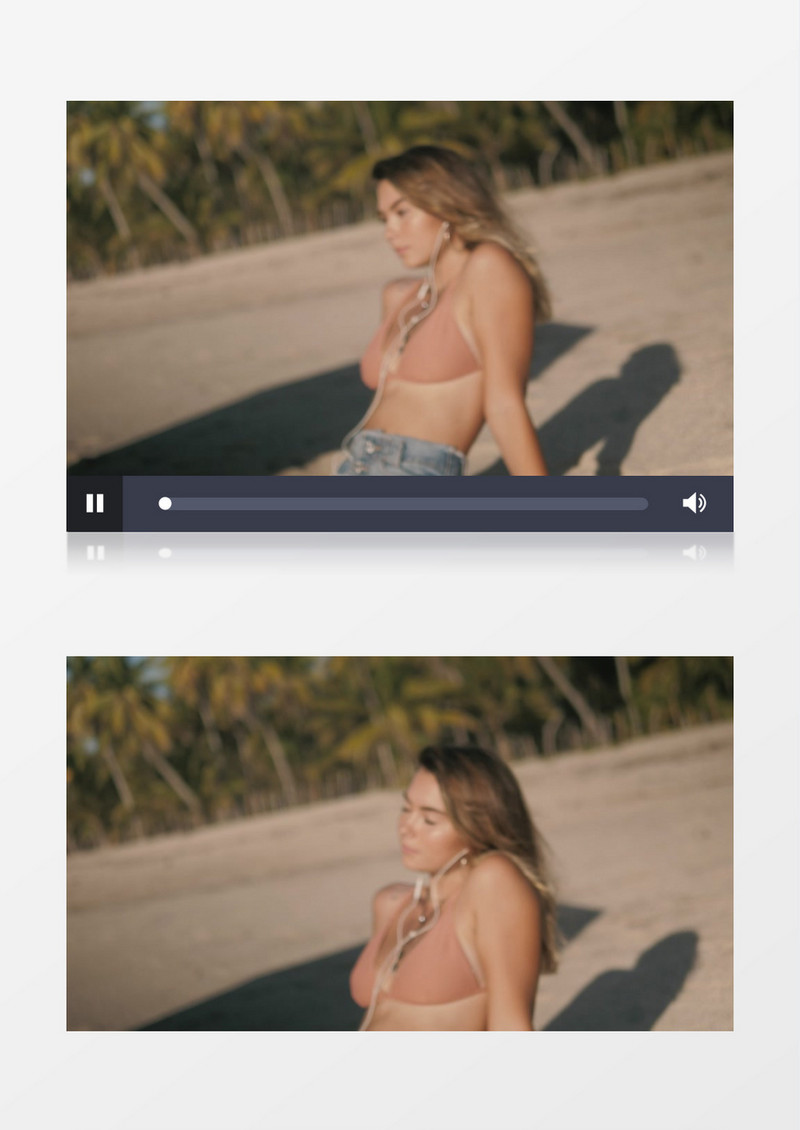 金发美女在海边晒日光浴实拍视频素材