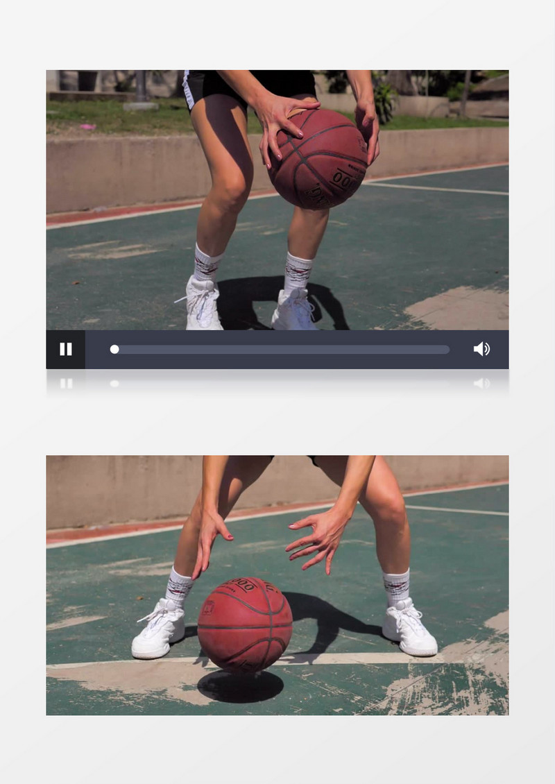 打篮球的女孩实拍视频素材