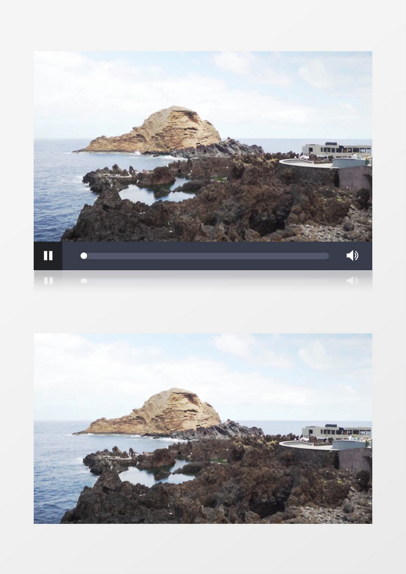 海滩岩石风貌风景实拍视频