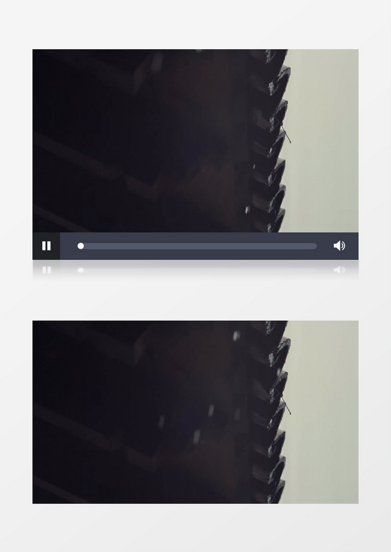 雨天雨滴从屋檐滴下风景实拍视频