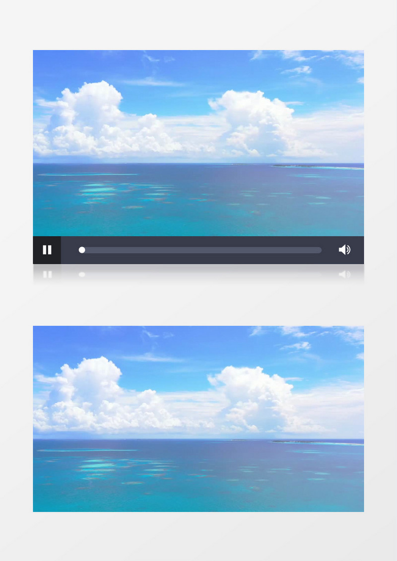 唯美大海蓝天风景实拍视频