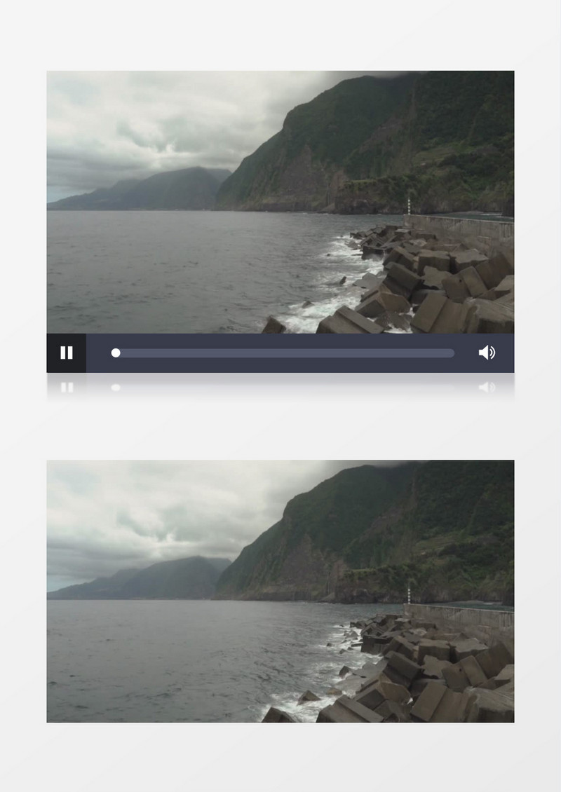多云的海滨风景实拍视频