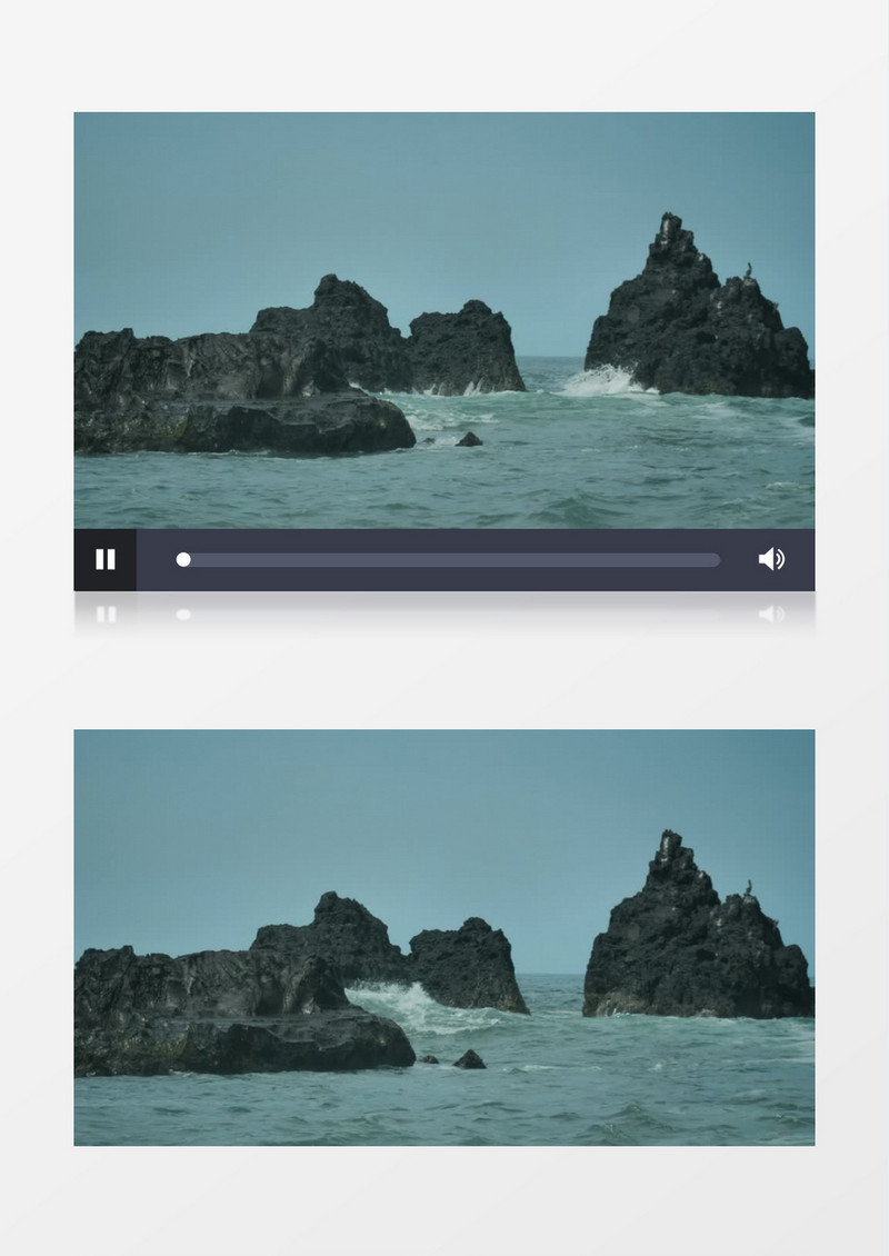 海浪岩石撞击实拍视频