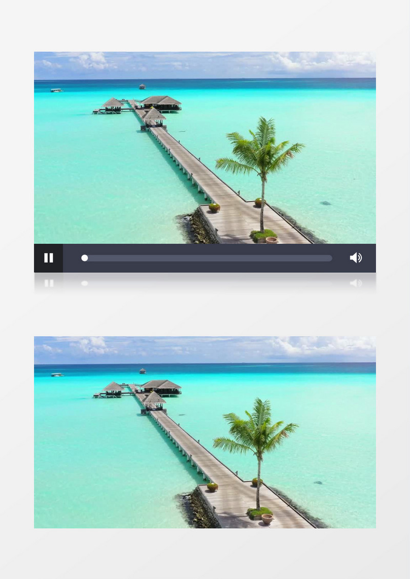 青绿色海洋风景实拍视频