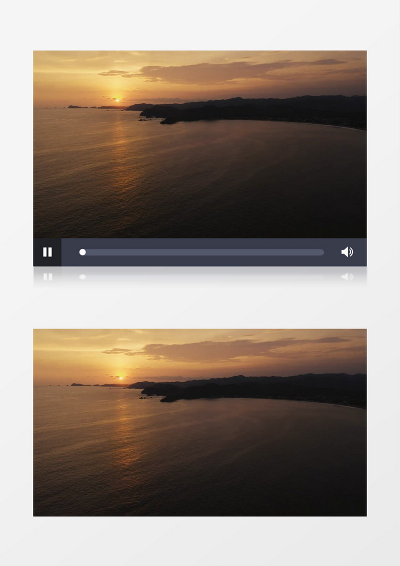 夕阳唯美海岸边美景实拍视频