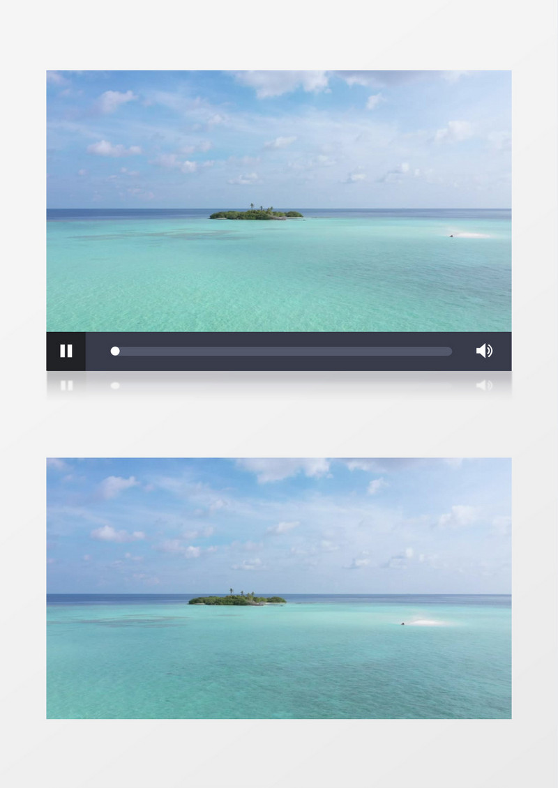 海洋中间的小岛美景实拍视频
