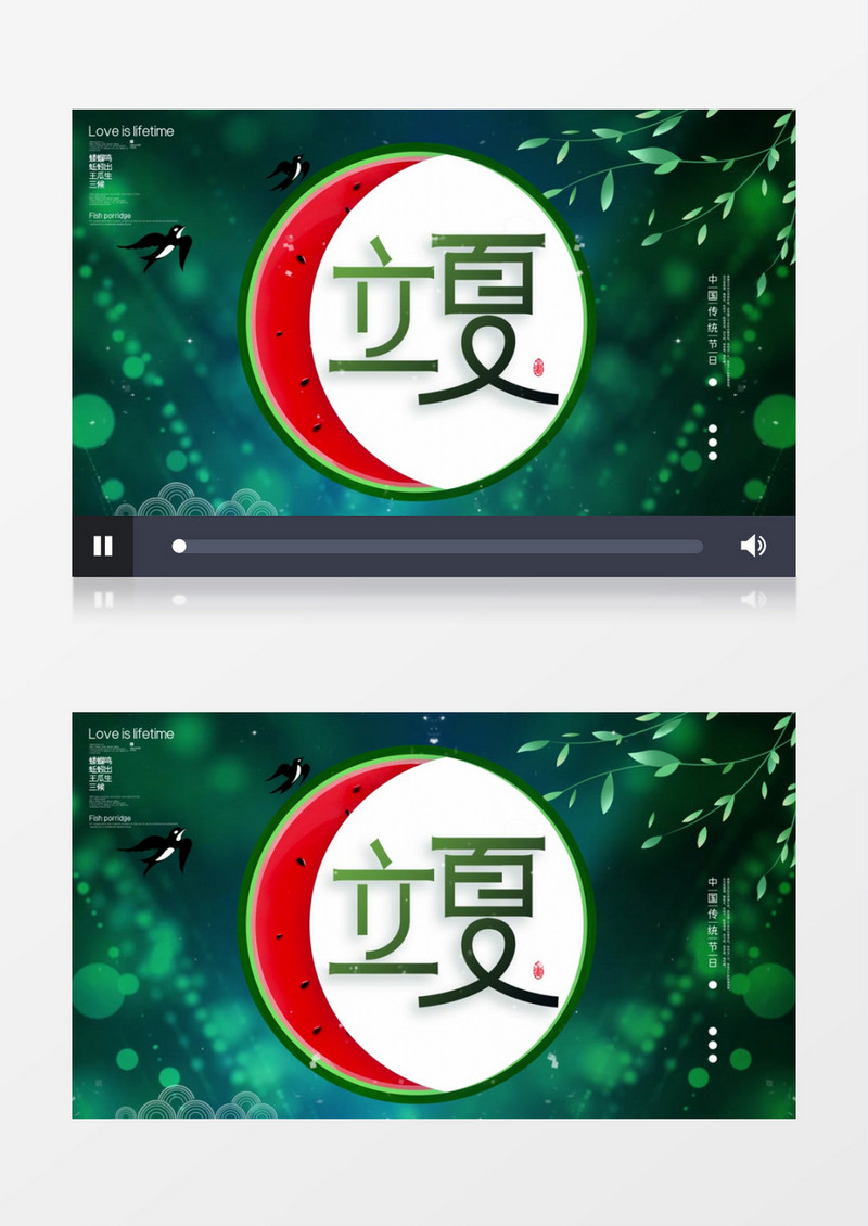 简约清新二十四节气立夏AE模板