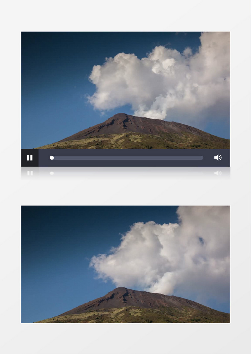 死火山口白云飘动延时摄影实拍视频