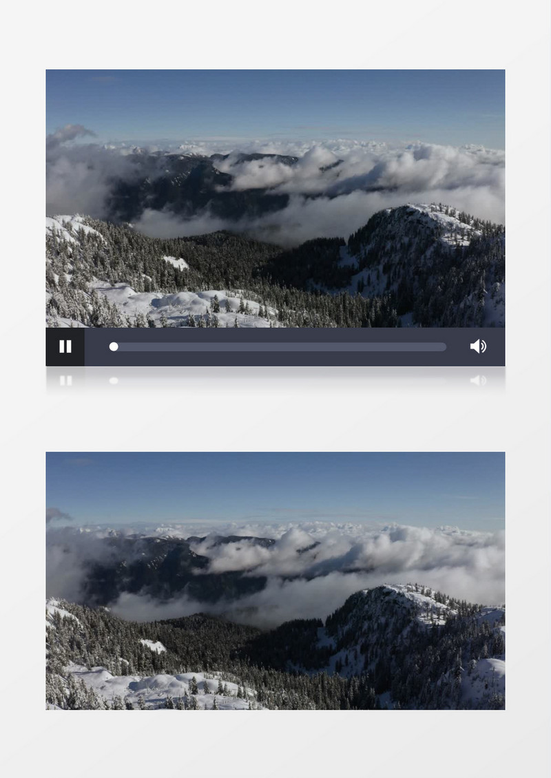 山谷雪景美景实拍视频