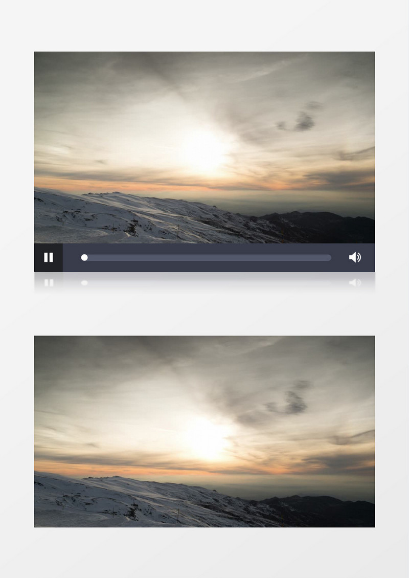 雪山夕阳落日美景实拍视频
