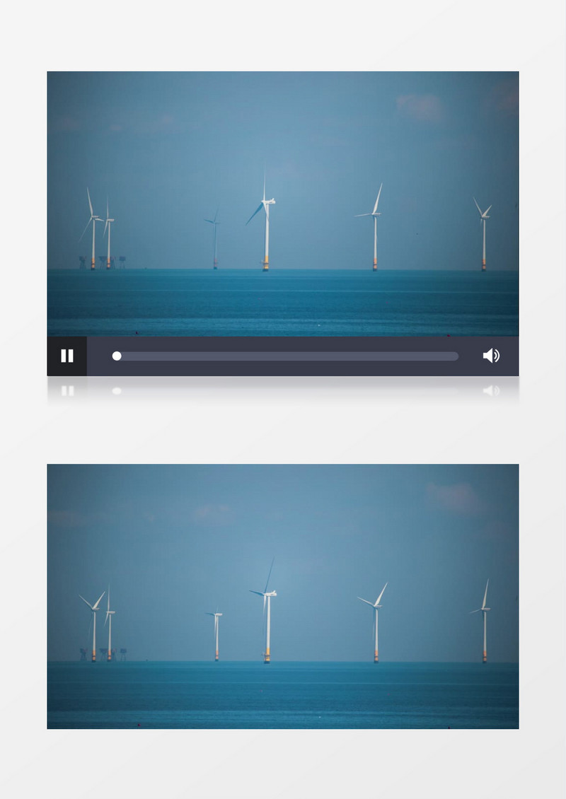 海上风力发电景色实拍视频