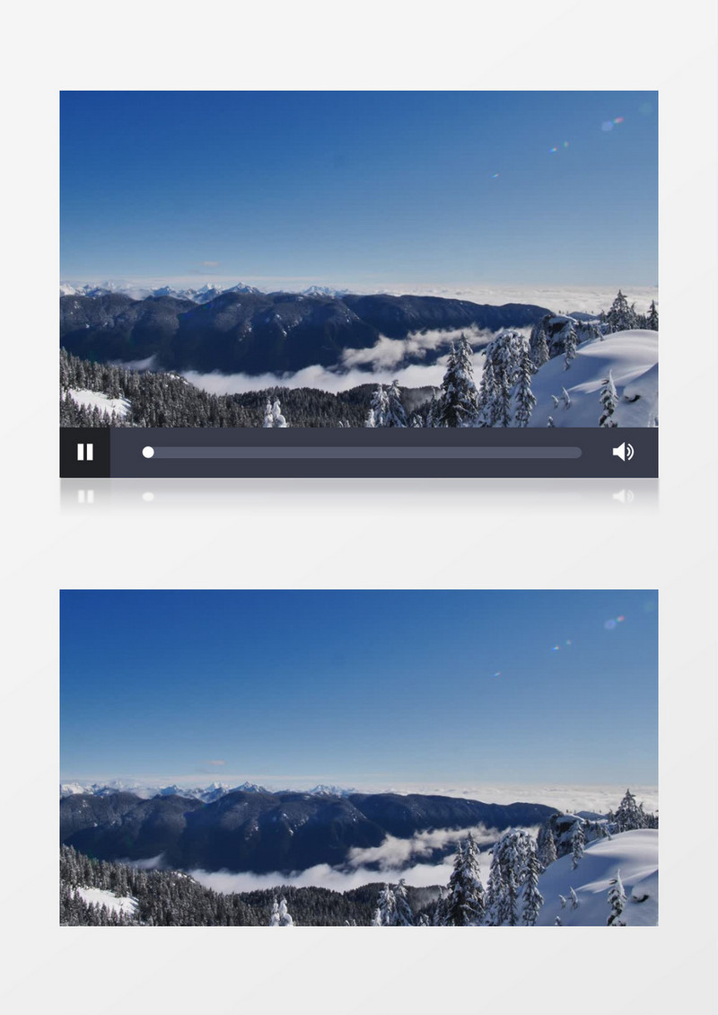 雪上之上云层唯美安静实拍视频