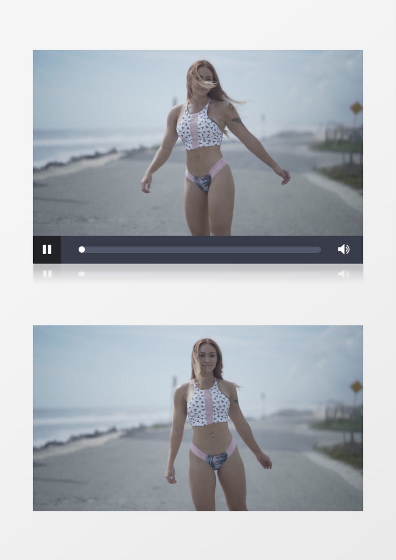性感的比基尼美女在转圈实拍视频素材
