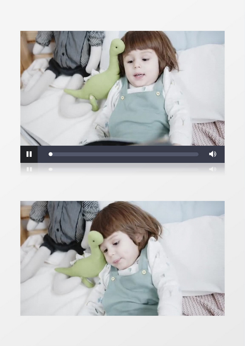 可爱儿童小孩子在翻看一本杂志实拍视频素材
