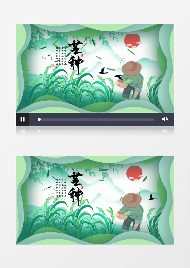 二十四节气芒种插秧AE模板