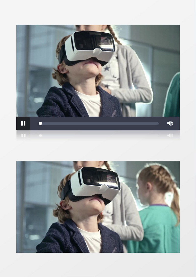 小男孩摘掉VR眼镜实拍视频素材