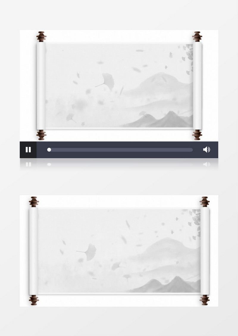 中国风白色卷轴展开后期视频素材