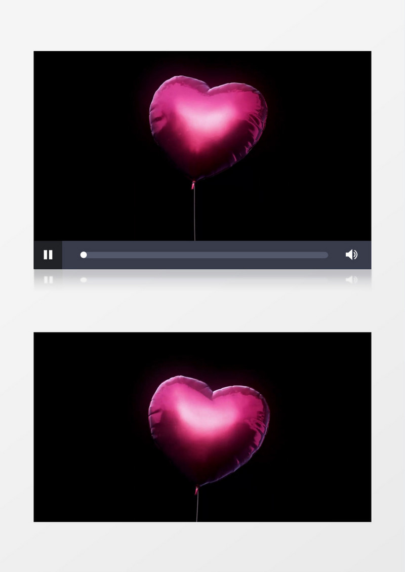 粉红色爱心气球缓缓飘起动态视频元素