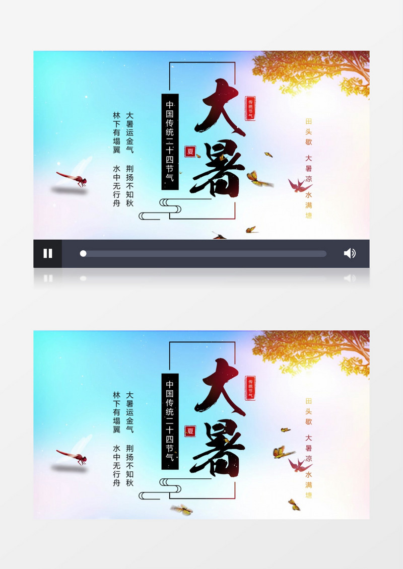 传统民俗二十四节气大暑AE模板