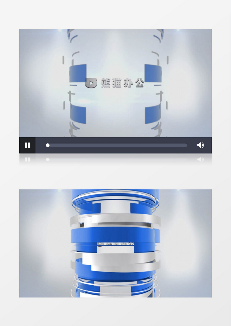 蓝色创意流线闪光LOGO展示edius视频模板