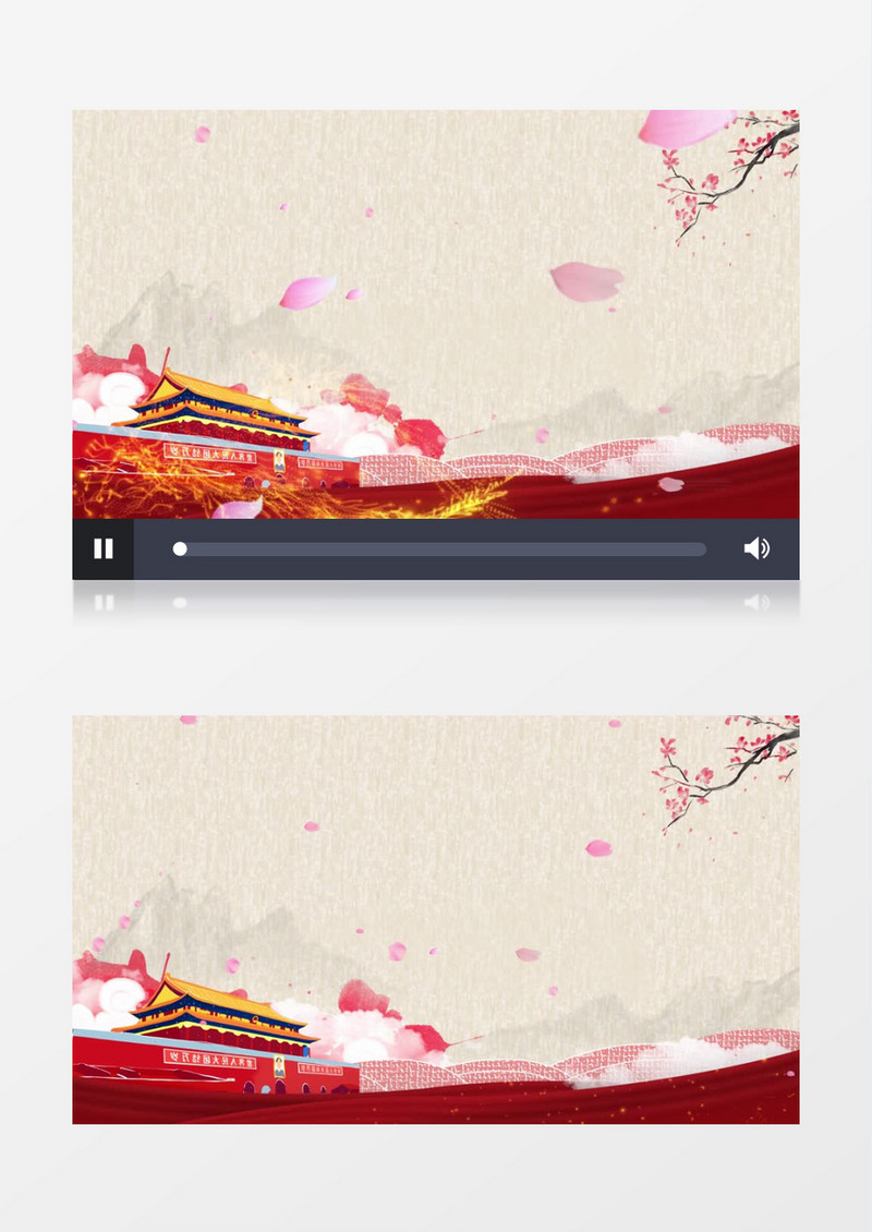 唯美天安门花瓣党建背景视频