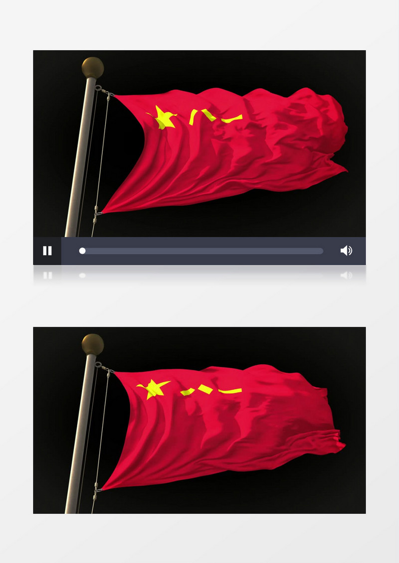 红色八一旗帜视频素材