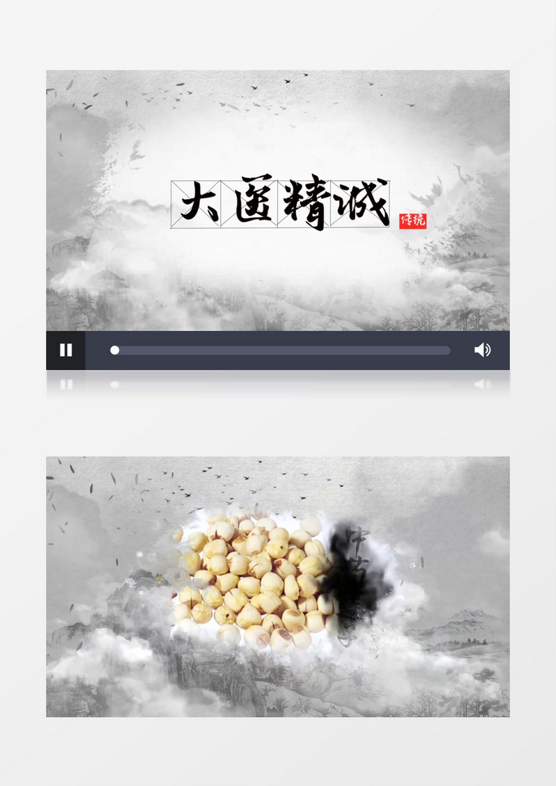 中国风水墨中医药材宣传片头视频edius视频模板