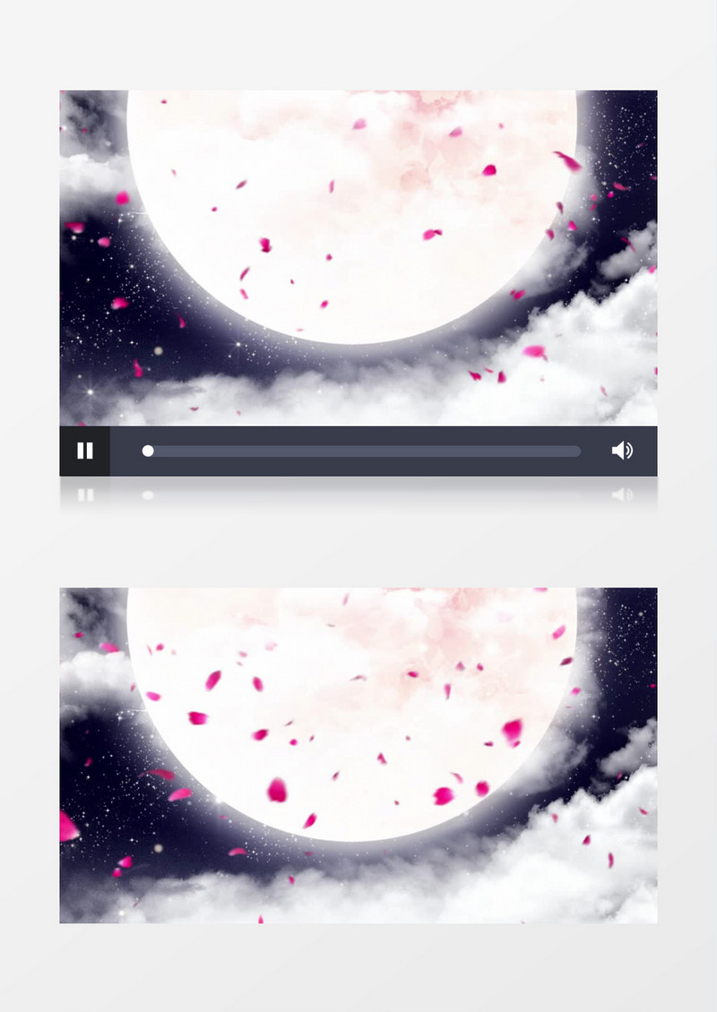 花瓣下落月光背景视频