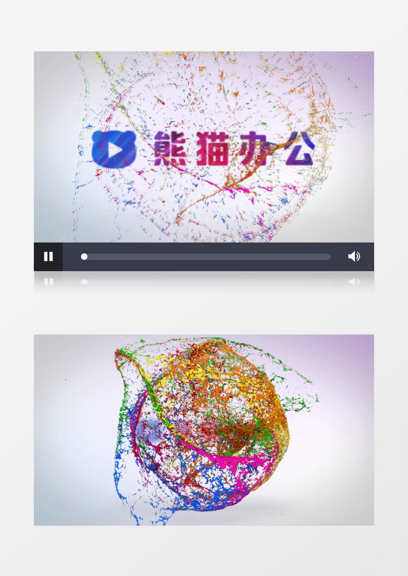 彩色油漆混合展示logo片头edius视频模板