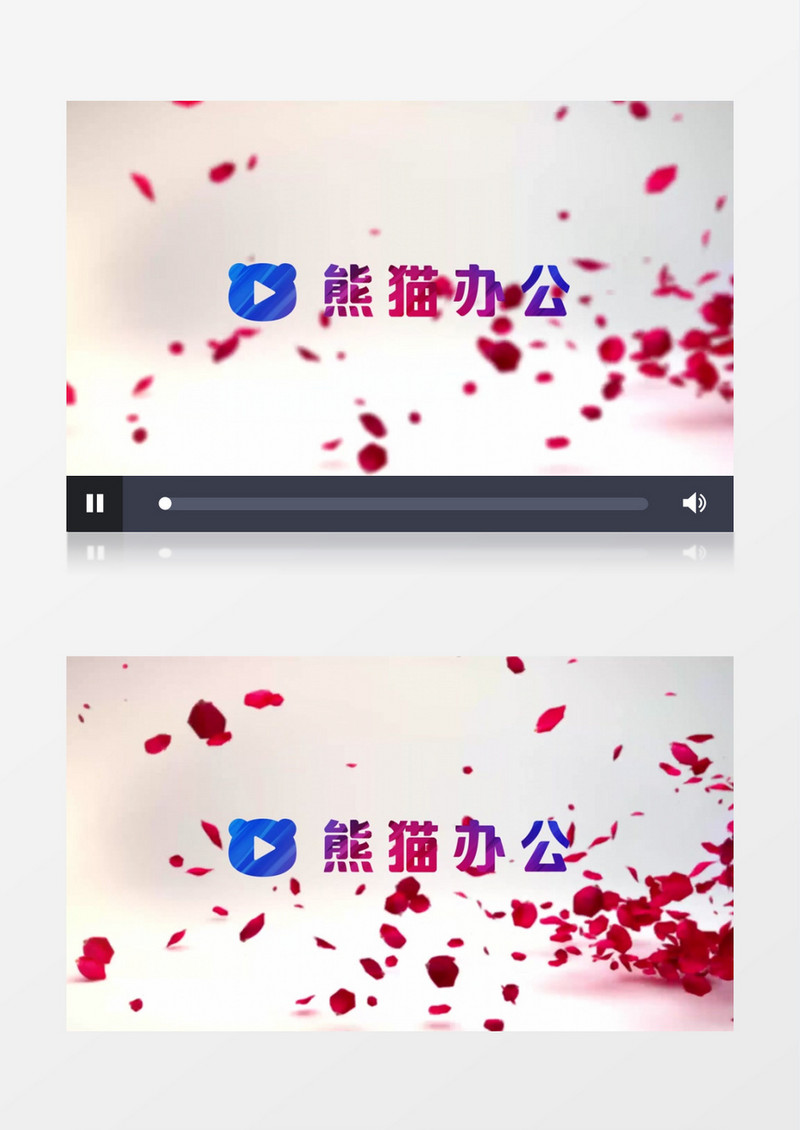 玫瑰花瓣飞舞标志展示pr模板