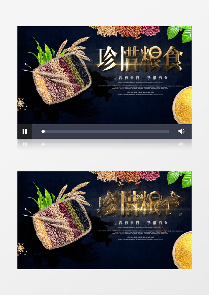 创意简约世界粮食日珍惜粮食AE模板