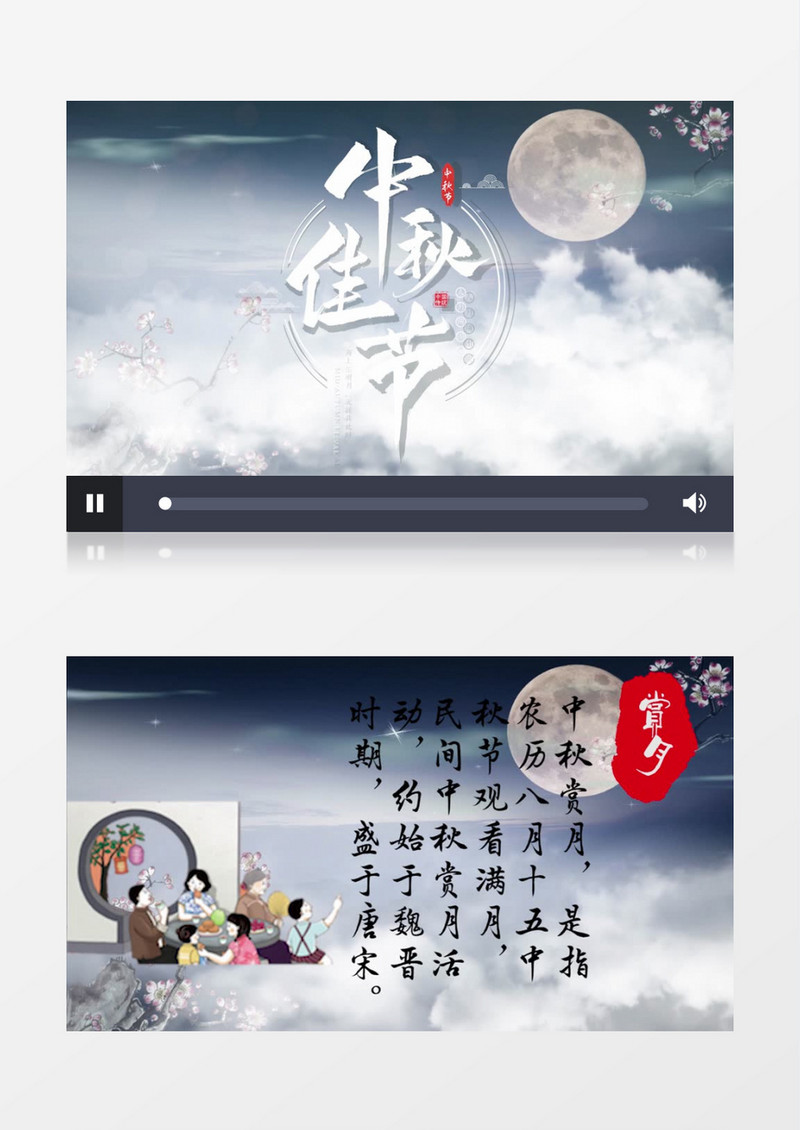 简约中秋节习俗介绍图文展示PR模板