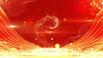 大气红金唯美翅膀金色粒子光效背景视频