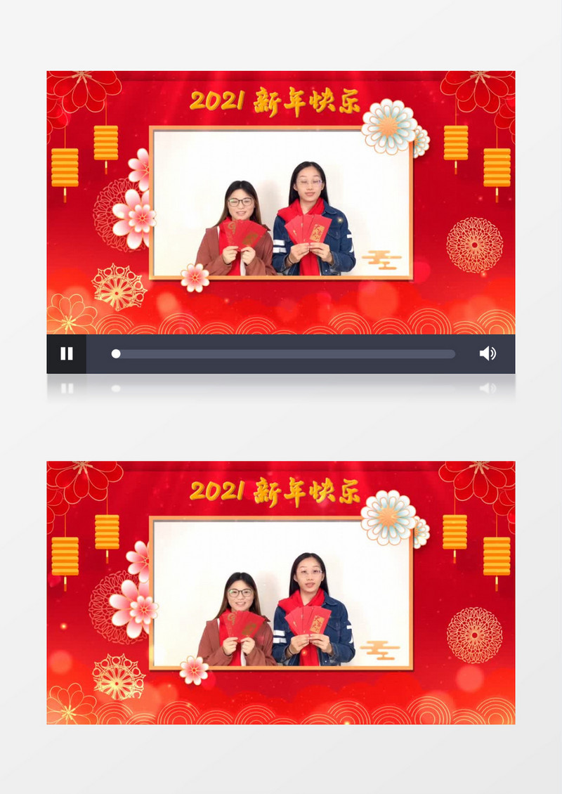 新年拜年视频边框AE视频模板