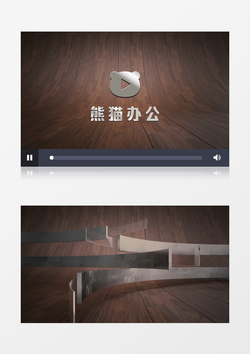 木质背景线条穿梭金属银质LOGO片头动画PR模板