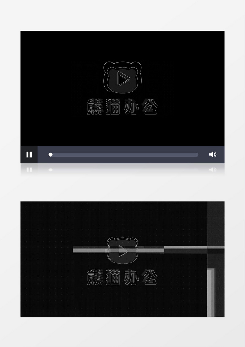 酷炫黑白屏幕抖动故障效果LOGO展示片头视频