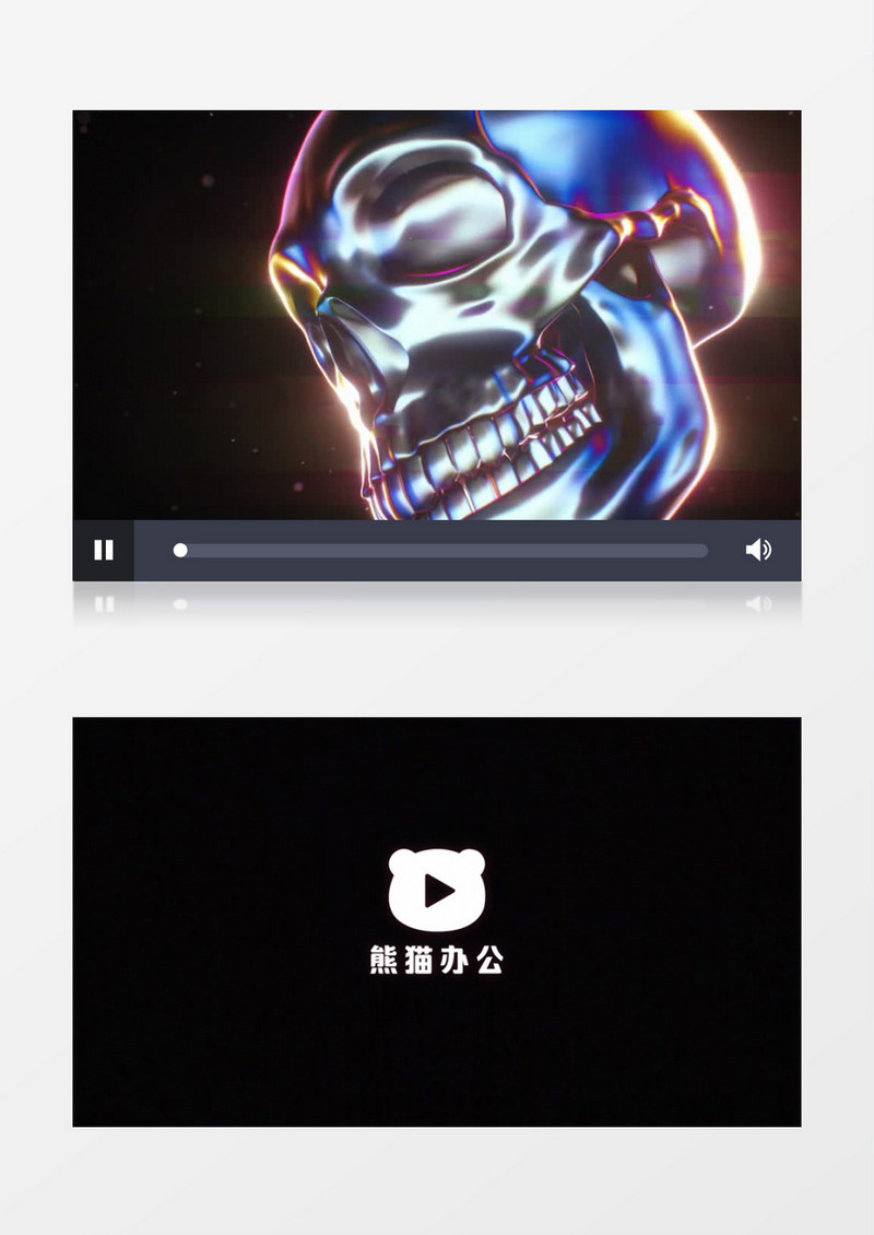 酷炫骷髅头创意LOGO展示品牌宣传视频