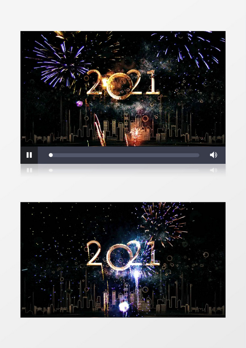 2021新年烟花燃放文字AE模板
