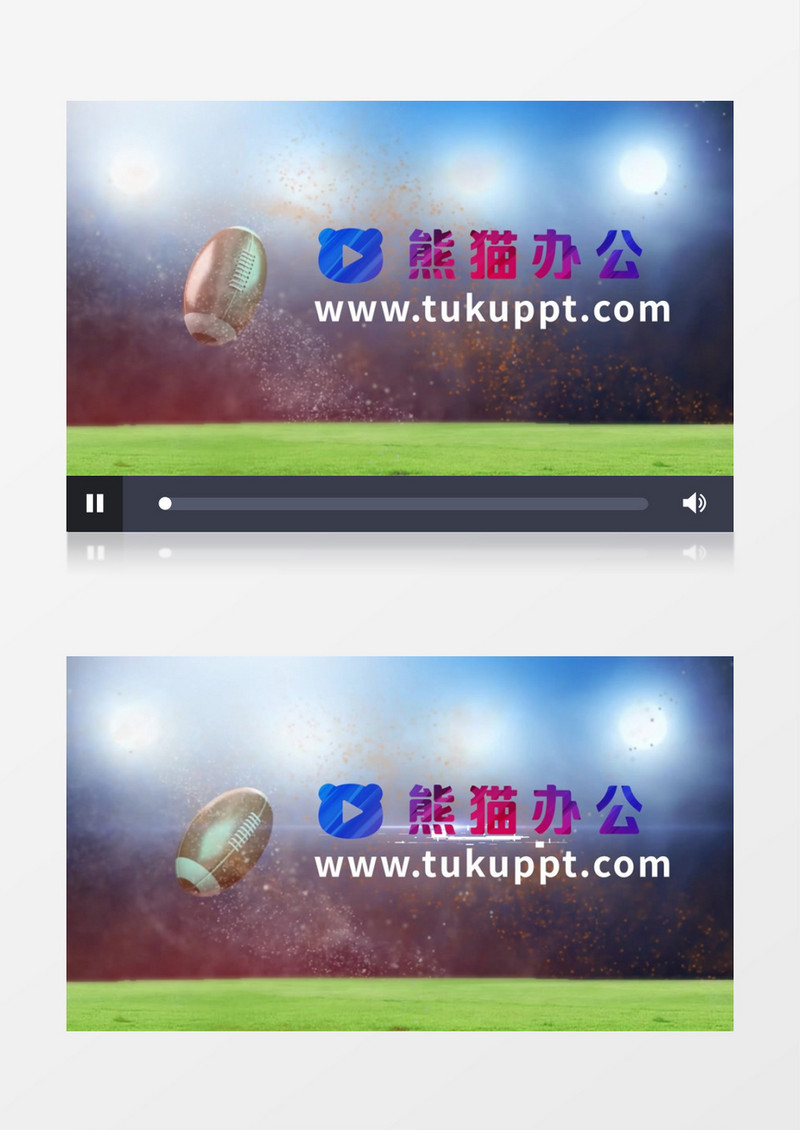 故障效果橄榄球动感logo片头pr视频模板