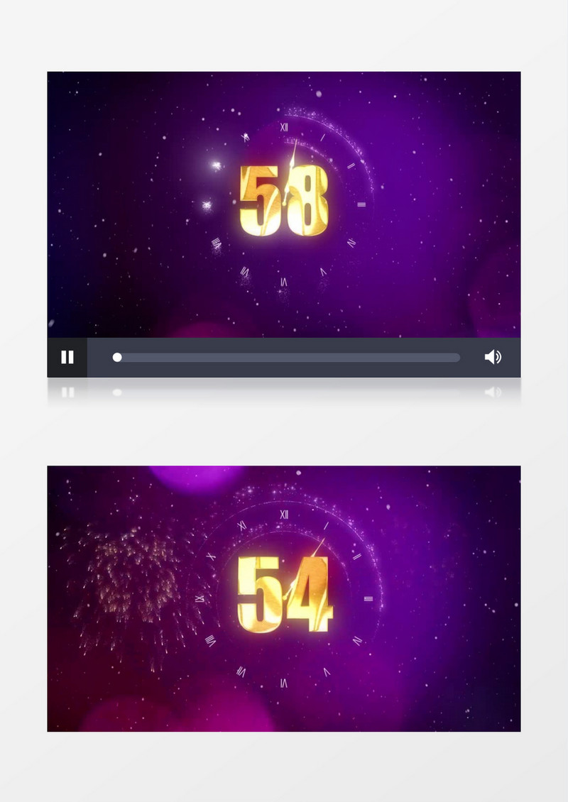 60秒新年圣诞通用倒计时背景视频
