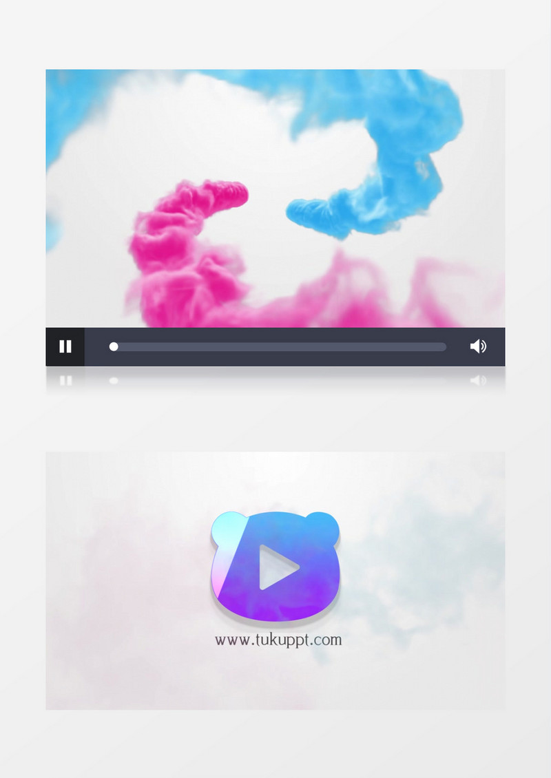 彩色烟雾汇聚logo文字PR视频模板