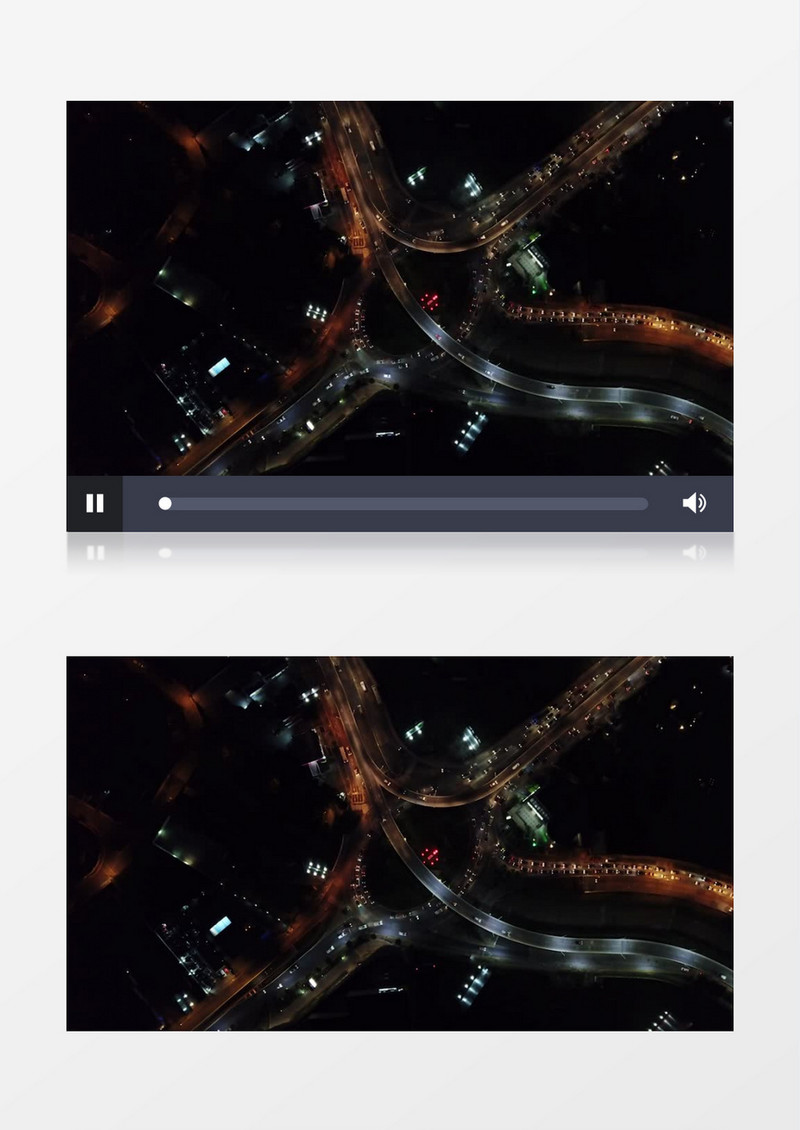 高清航拍夜晚城市风光道路交通情况视频素材 