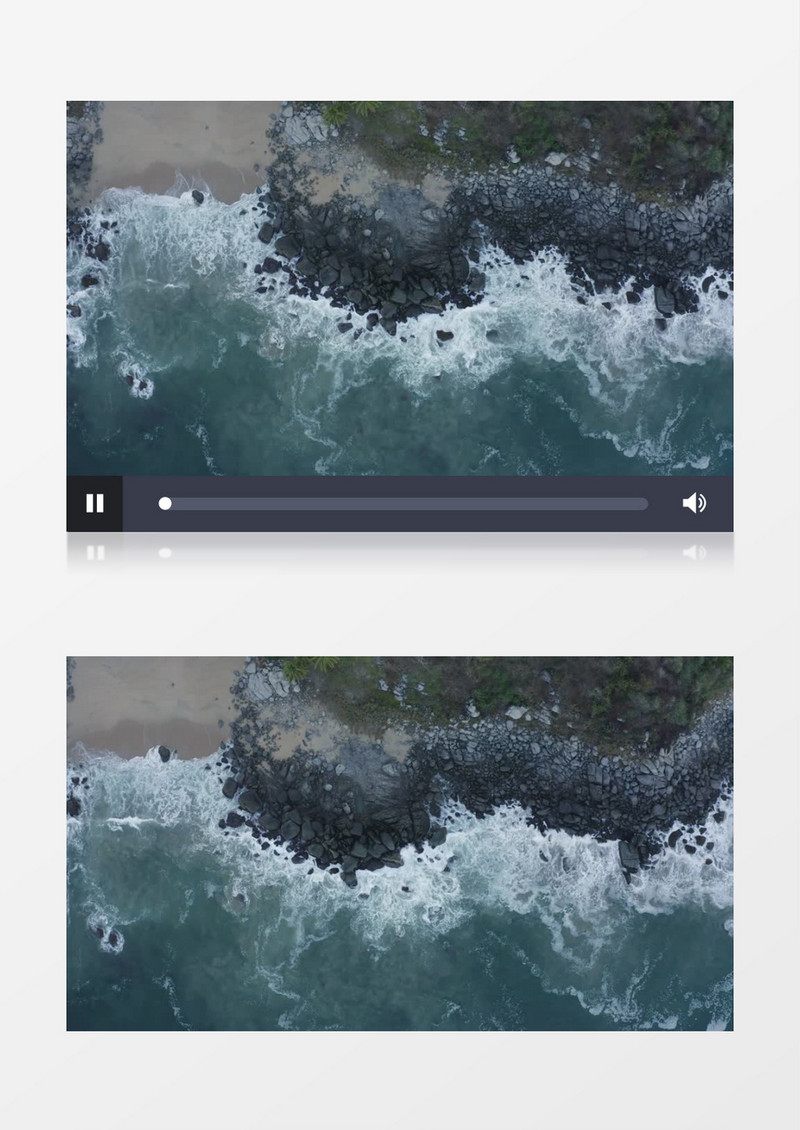 航拍海浪拍打小石头视频素材