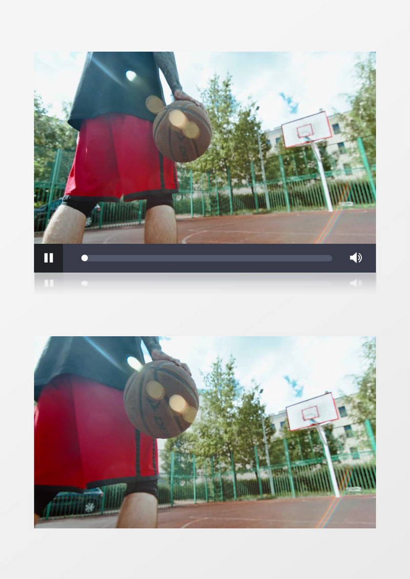 高清拍摄男子正在篮球场打篮球实拍视频