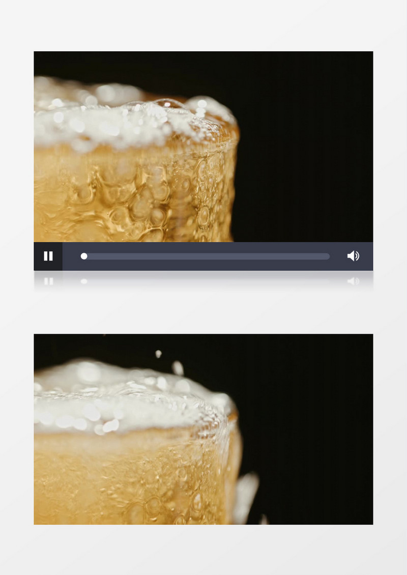 特写拍摄玻璃杯里的酒溢出来实拍视频